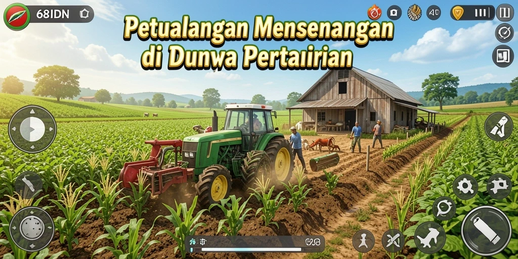 Screenshot gameplay 68IDN menampilkan aktivitas bertani yang menarik.