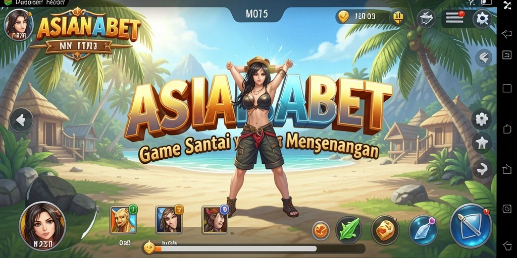 Tampilan gameplay ASIANABET yang ceria dan interaktif.