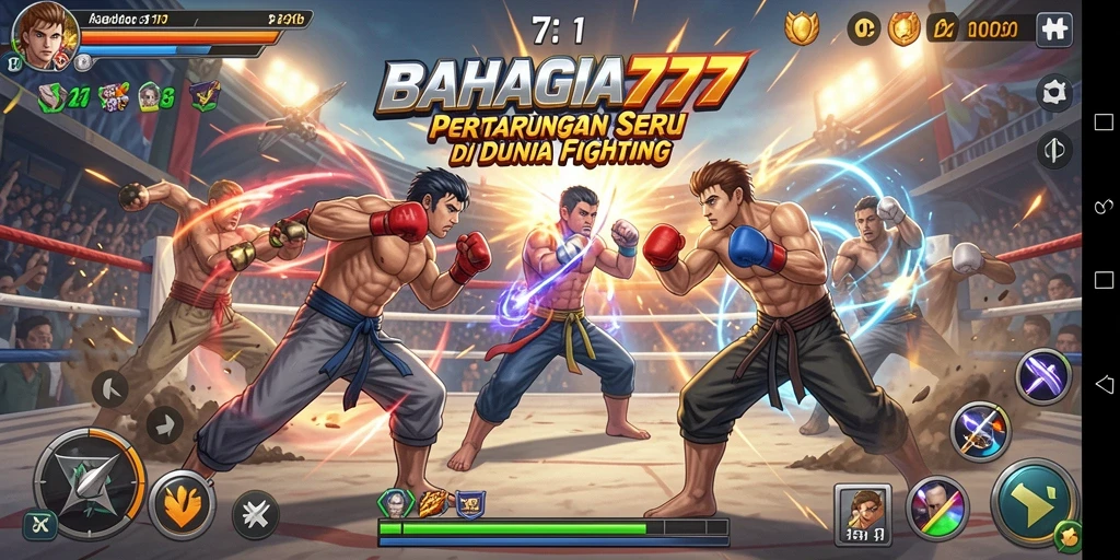 Tampilan seru dari gameplay BAHAGIA777 saat pertarungan berlangsung.