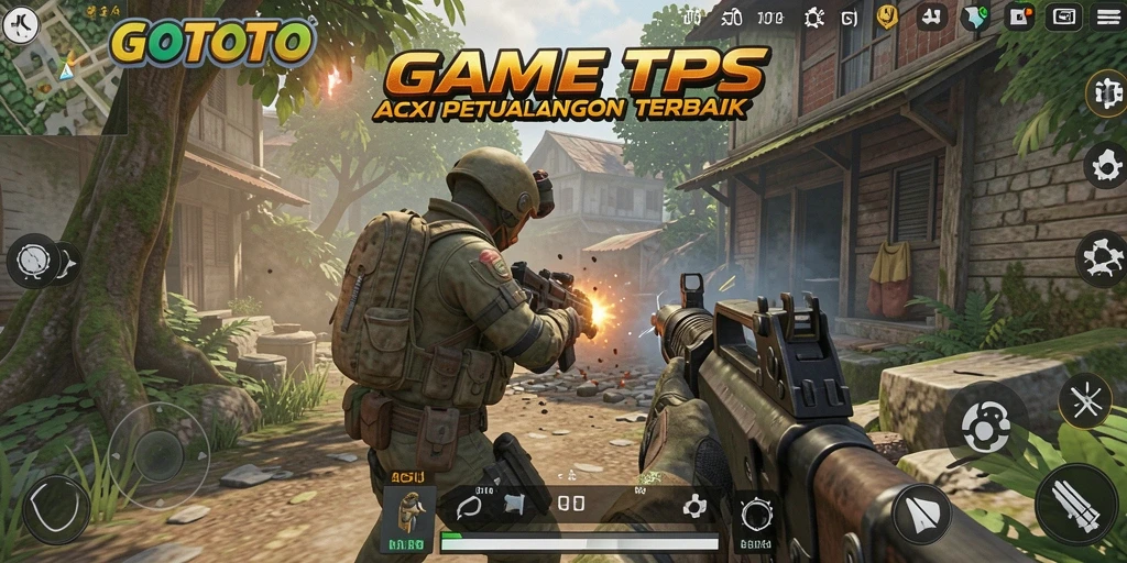 Screenshot menunjukkan pertempuran seru dalam GOTOTO dengan grafis yang memukau.