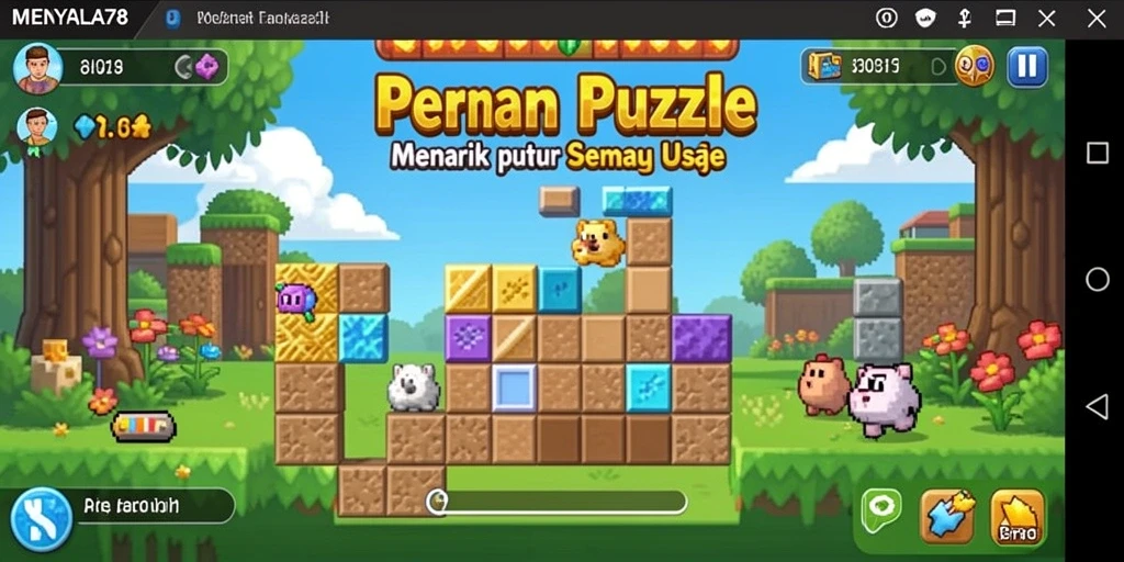 Tampilan gameplay MENYALA78 yang penuh warna dan menantang.