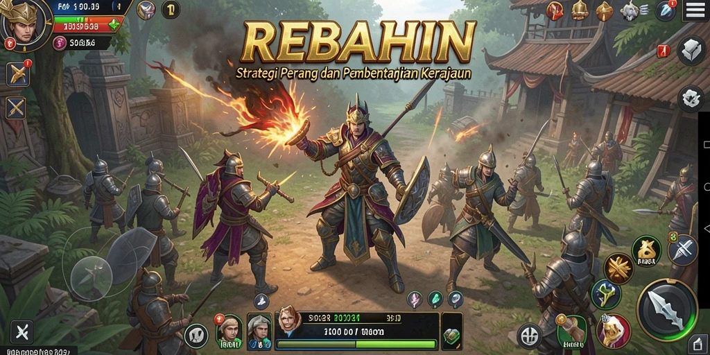Tampilan gameplay menarik dalam REBAHIN dengan strategi mendalam.