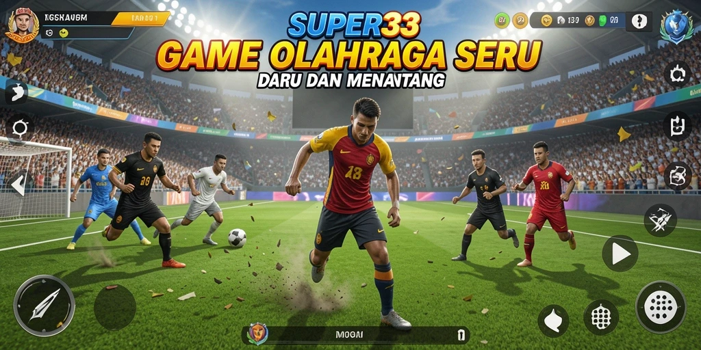 Tampilan gameplay SUPER33 dengan aksi olahraga yang seru.