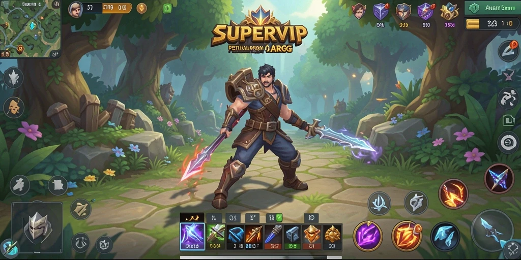 Tampilan gameplay seru dalam dunia ARPG SUPERVIP.
